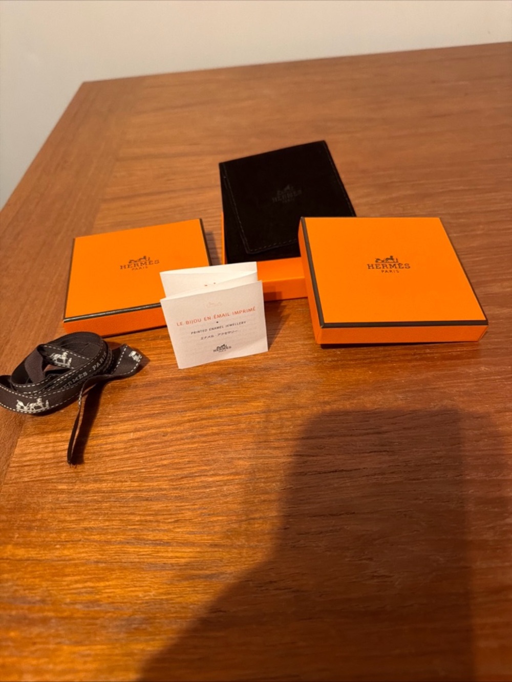 Hermes Paris 2 Bracelet Boxes Empty 3.5”Square With Pouches Ribbon Small Booklet